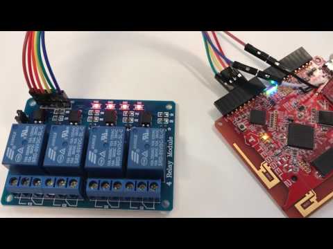 Video: Tessel2 drives a SainSmart 4-channel relay via GPIO