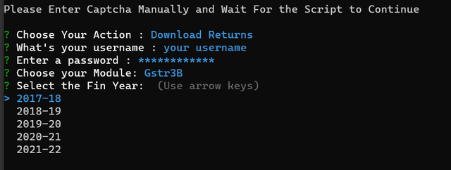 Select Year using arrow keys