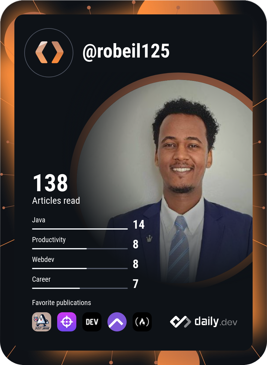 Robeil Aregawi's Dev Card