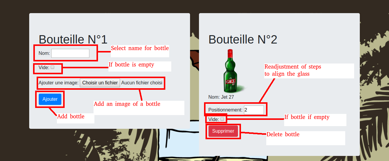 bottle admin page