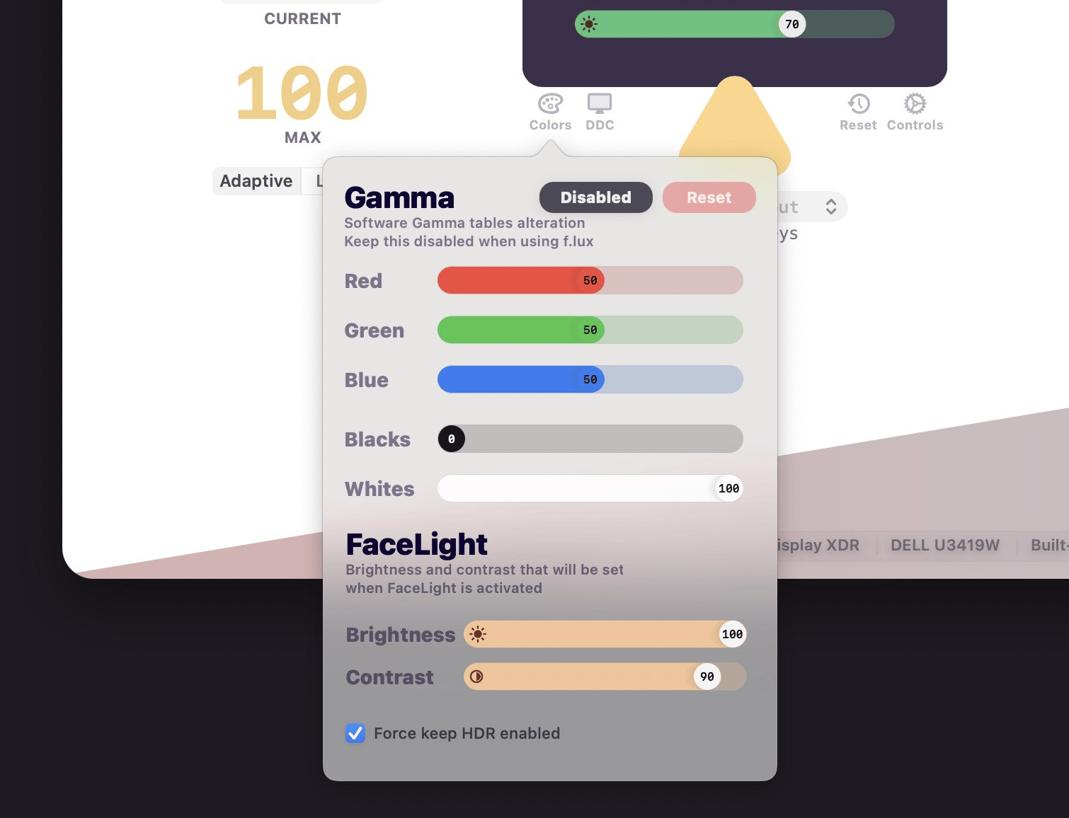 force keep hdr enabled checkbox