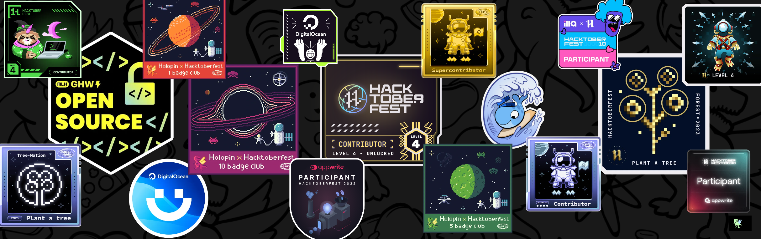 An image of @gnyniamh's Holopin badges, which is a link to view their full Holopin profile