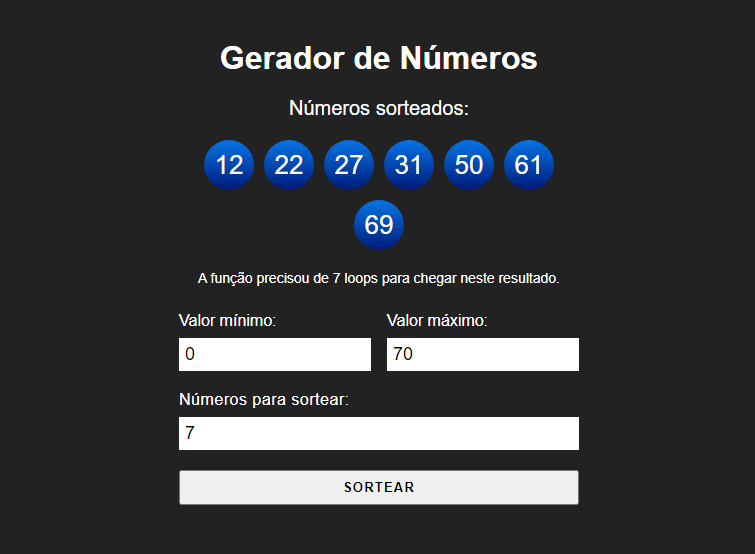 Numbers Generator