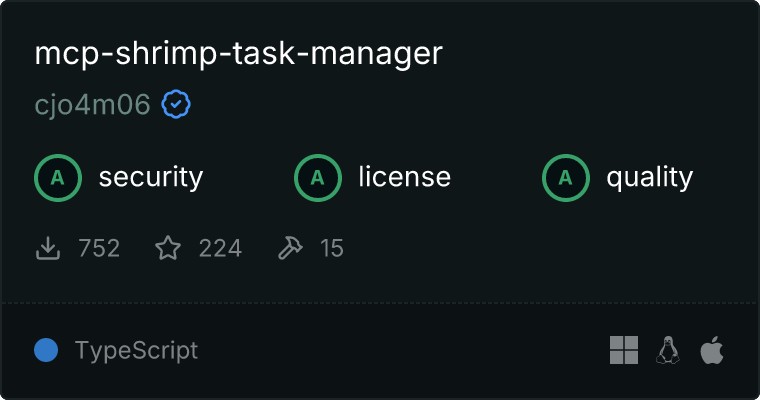 Shrimp Task Manager MCP server