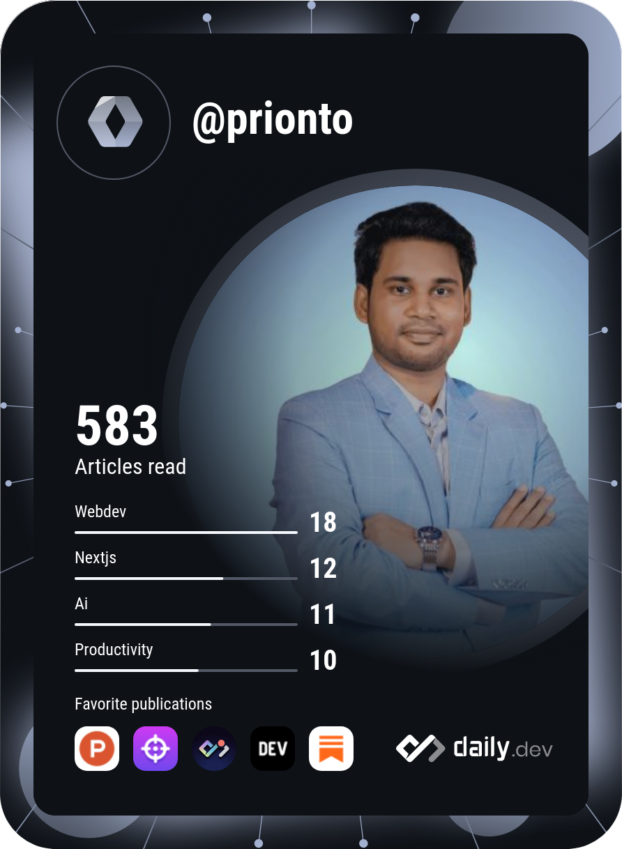 Prionto Adbullah's Dev Card