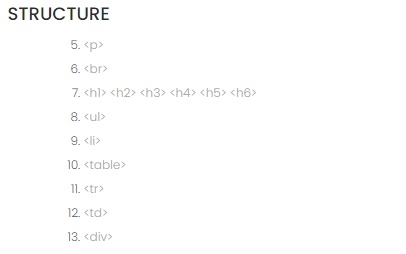 Structure tags