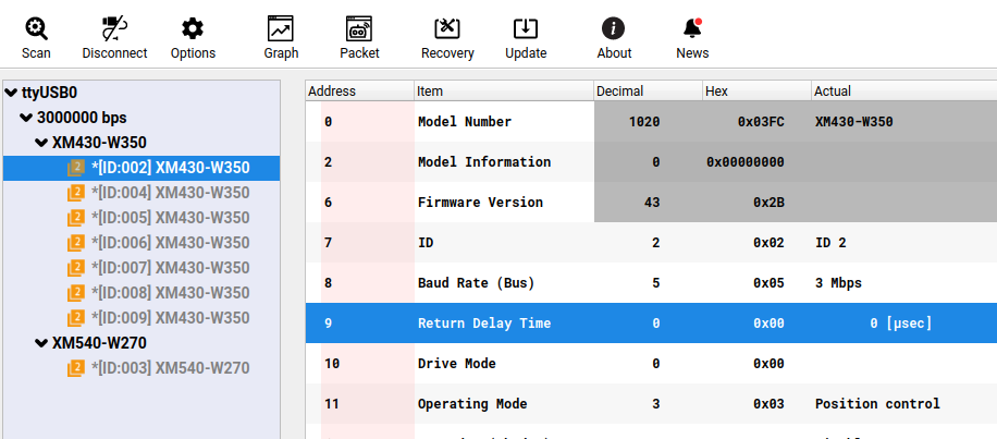 Setting Return Delay Time