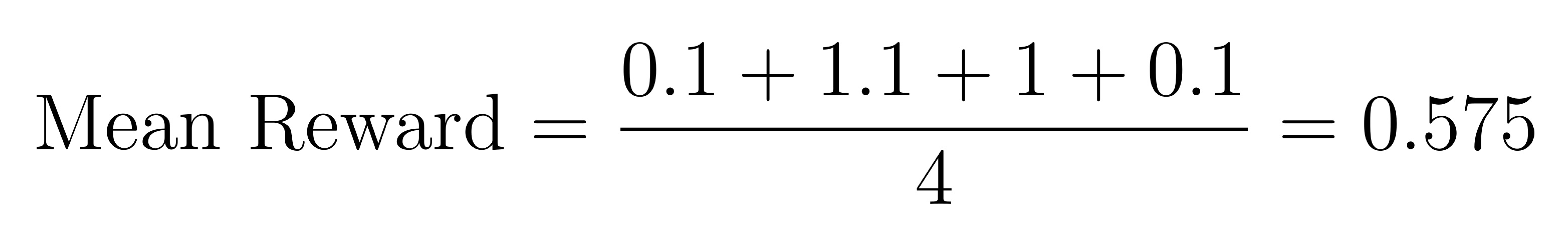 Mean reward calculation