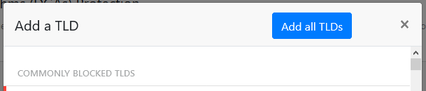 Add all TLDs button