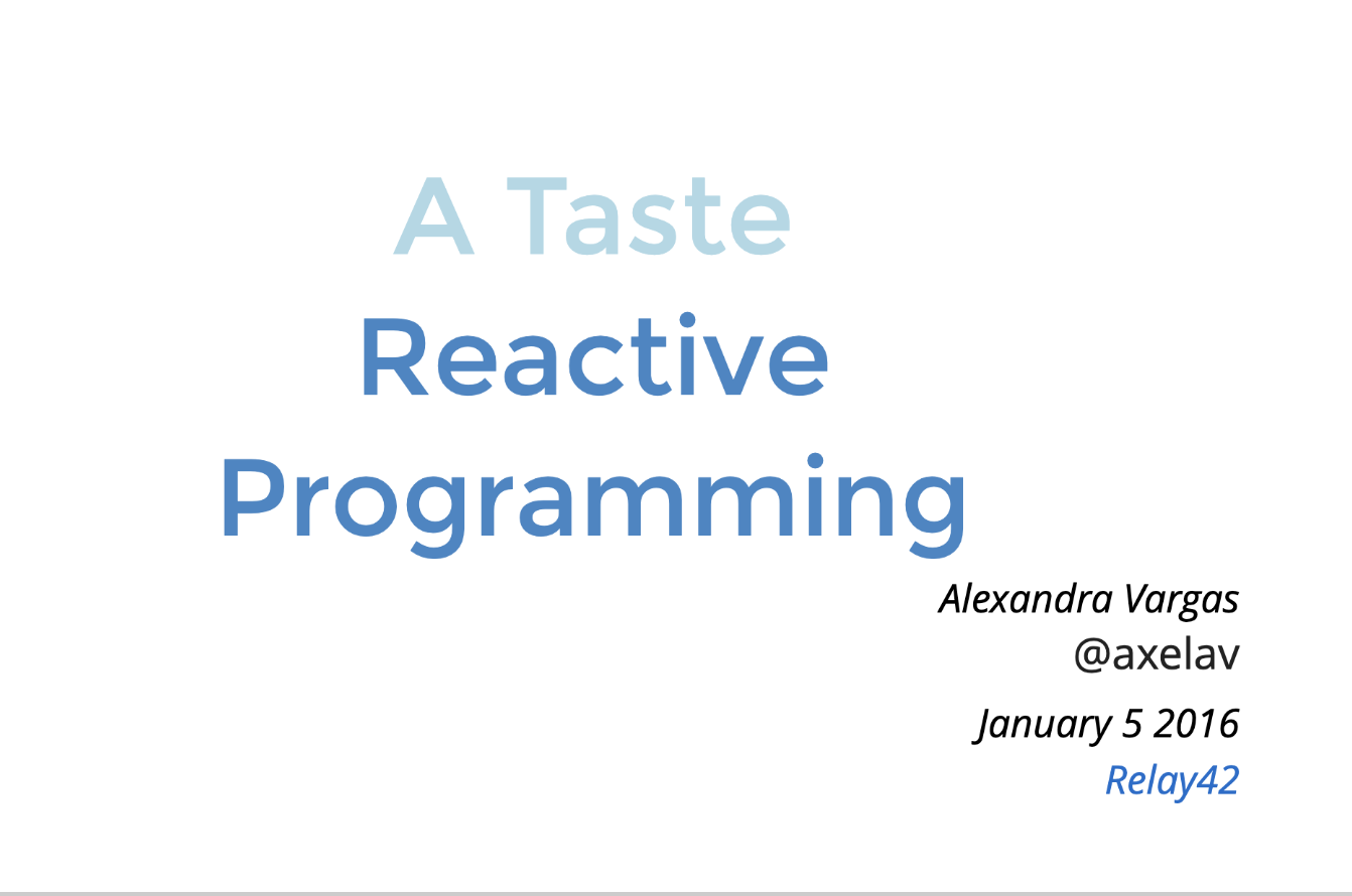 a taste of reactive programming