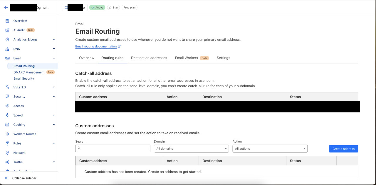 cloudflare email route rule