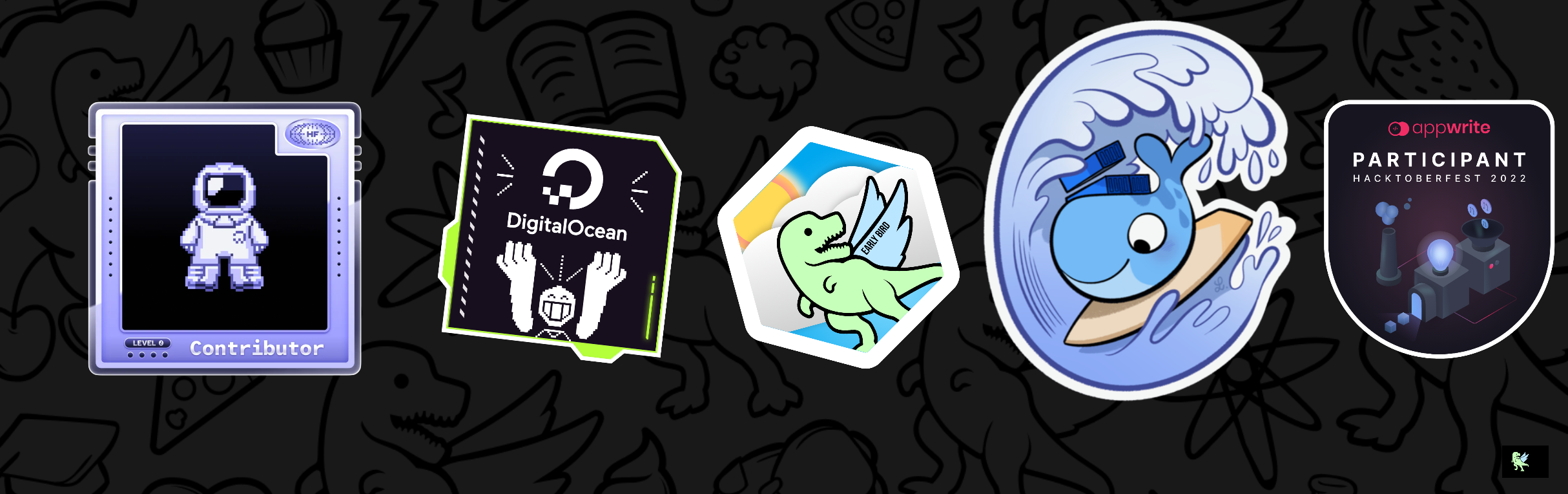 An image of @p20f's Holopin badges, which is a link to view their full Holopin profile