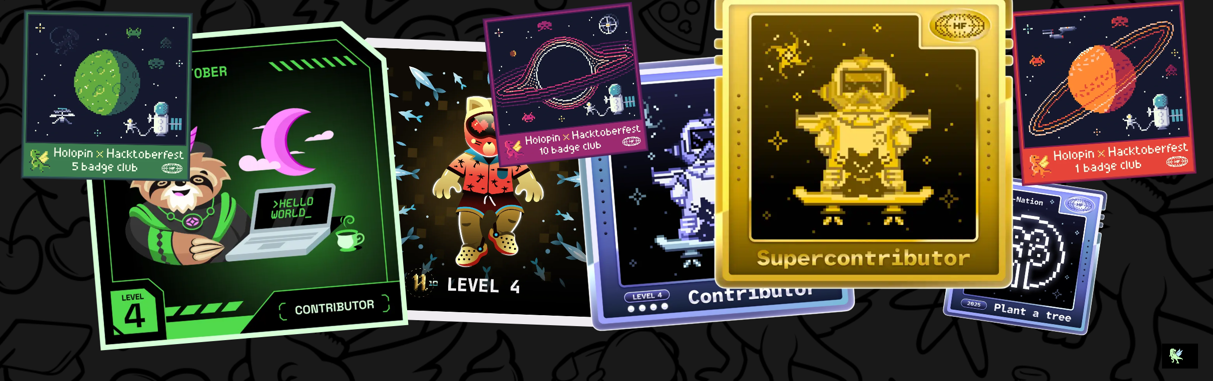 An image of @karlol's Holopin badges, which is a link to view their full Holopin profile