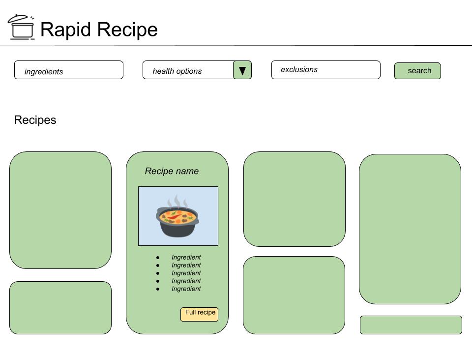 Rapid Recipe Wireframe