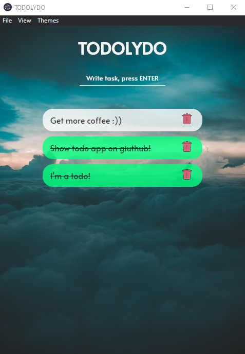 screenshot of todo application!