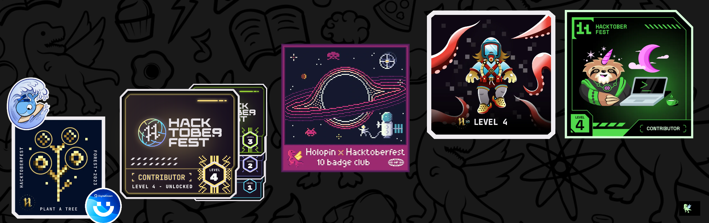 My Holopin badges, showing my contribution to Hacktoberfest