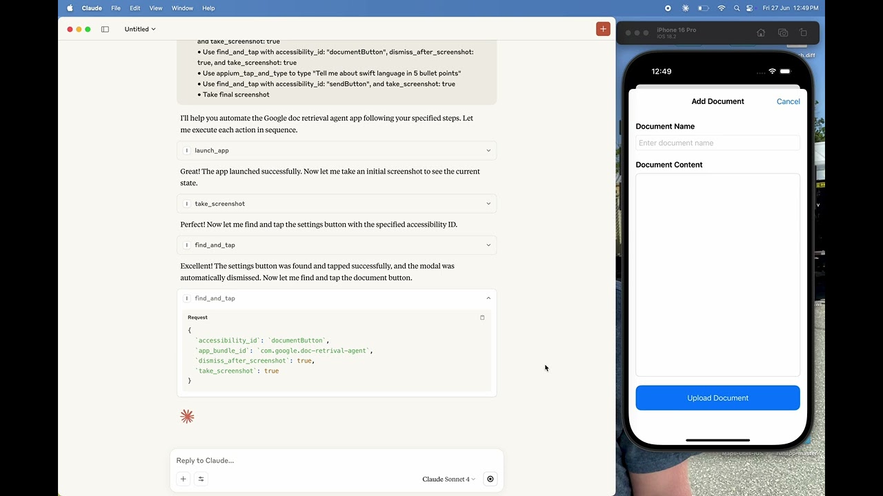 Mobile automation iOS MCP server Demo