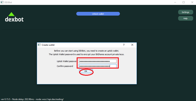 create-uptick-password-click-ok