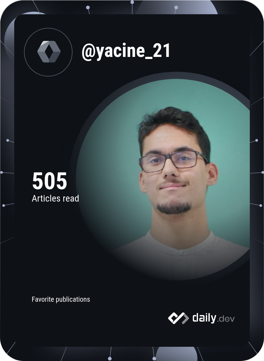 Yacine Lyoubi's Dev Card