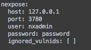 Nexpose YAML settings