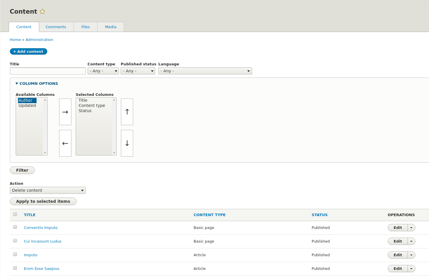 Flexible Views: Column Selector with Flexible Tables plugin