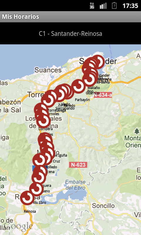 Mapa Estaciones Línea/Nucleo