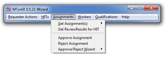 "Assignments" menu