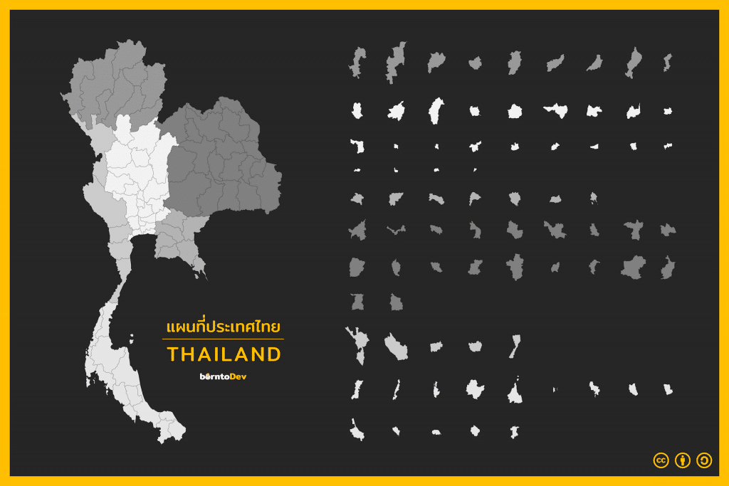 ไฟล์ Vector แผนที่ประเทศไทยสุดเท่ห์ แถมฟรีอีก !