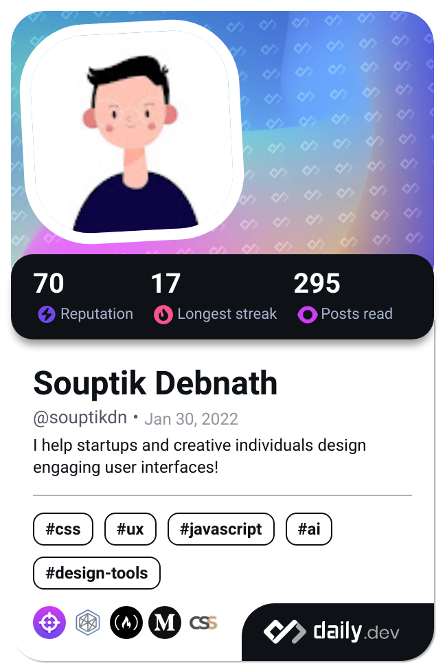 Souptik Debnath's Dev Card