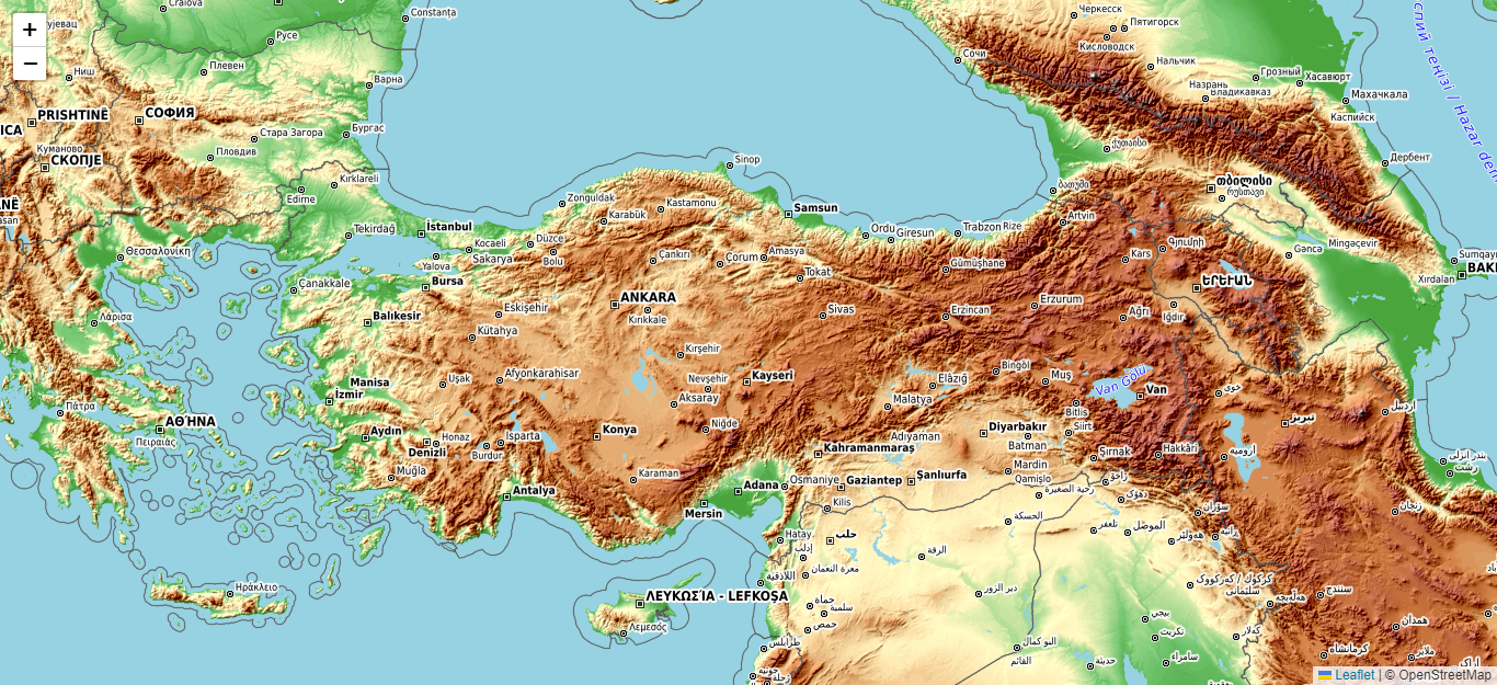 OpenTopoMap layer show