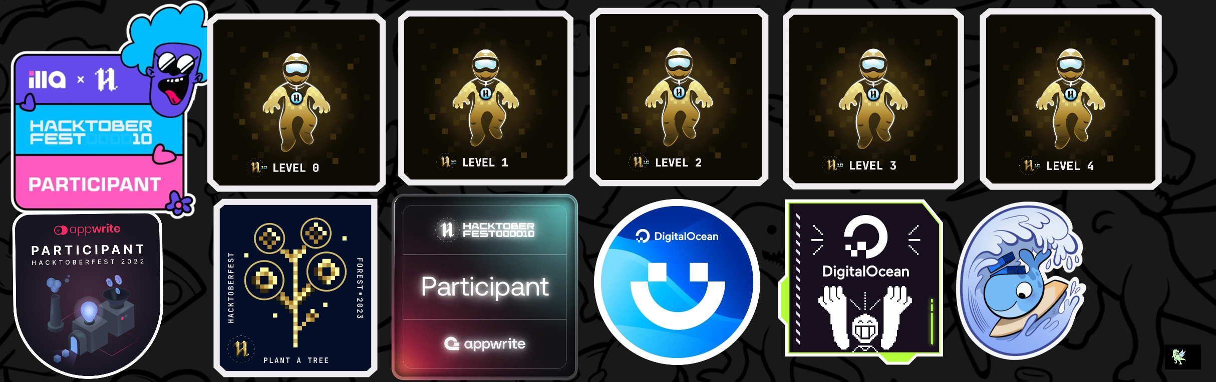 An image of @agnurbharath's Holopin badges, which is a link to view their full Holopin profile