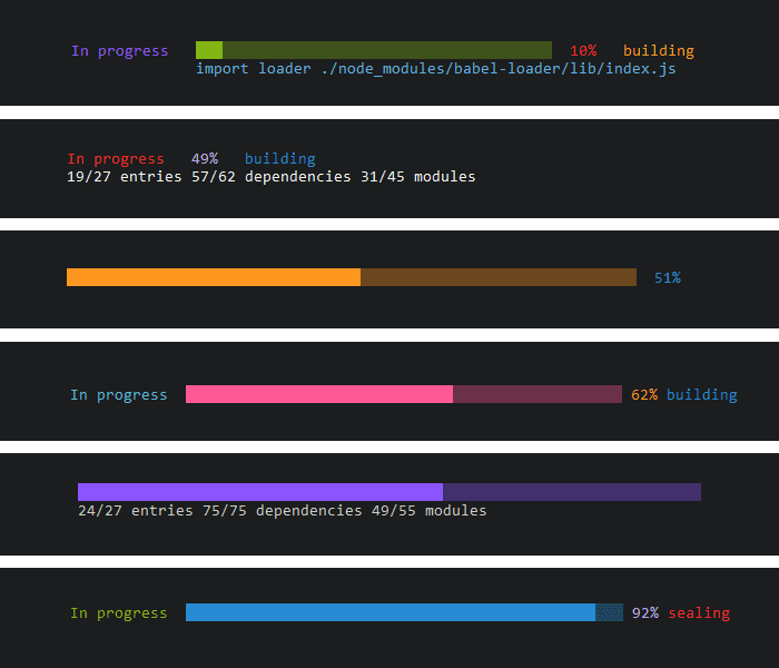 Colored Progress Bar Webpack Plugin example