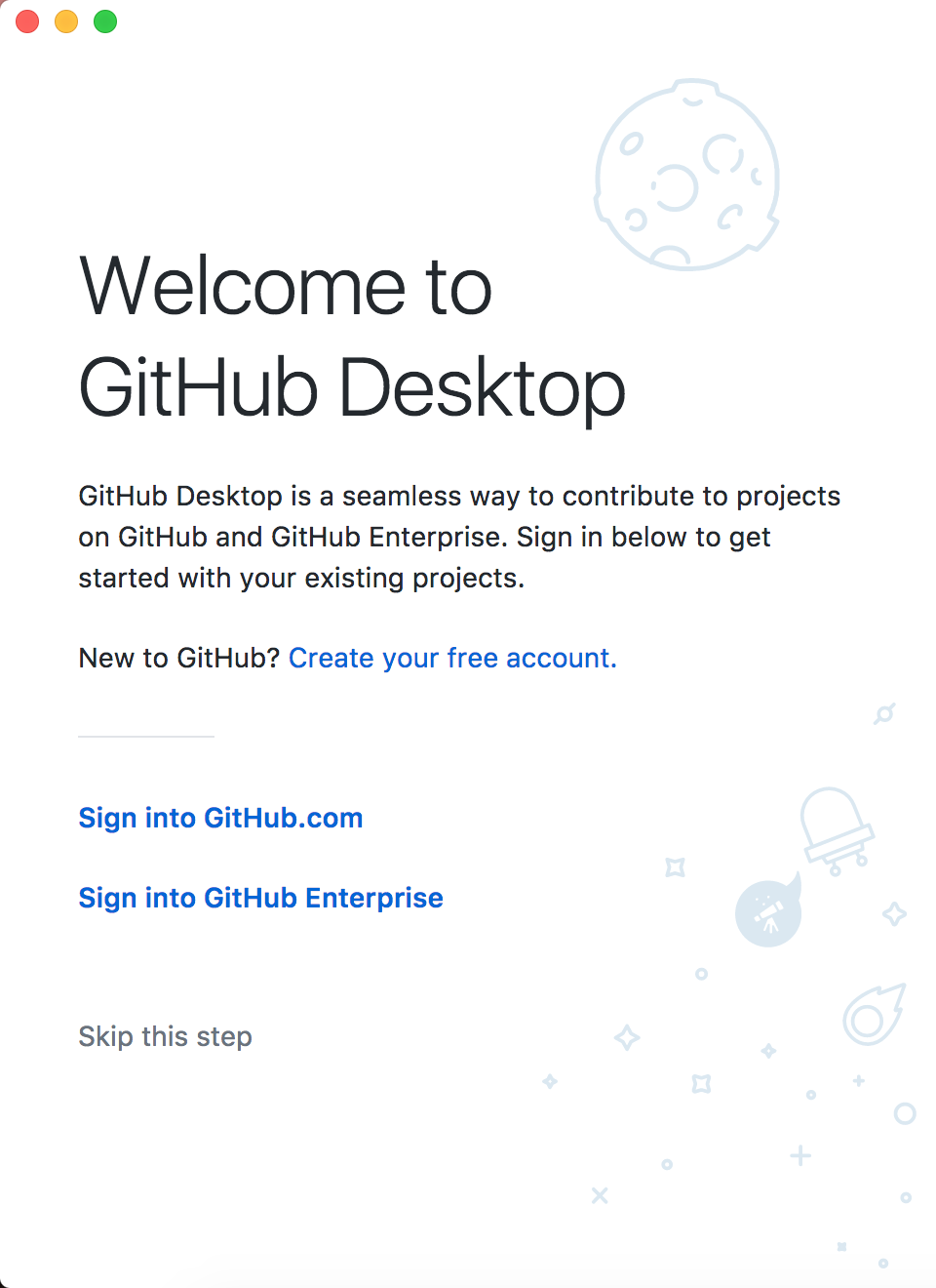 Click 'Sign into Github.com'
