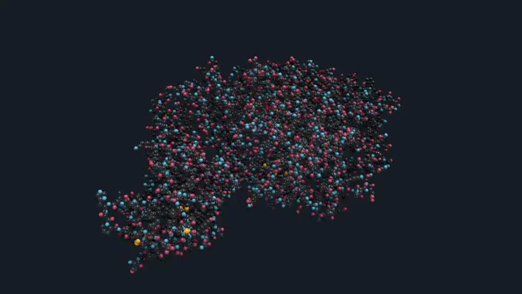 Interactive 3D protein visualization rendered with Datoviz