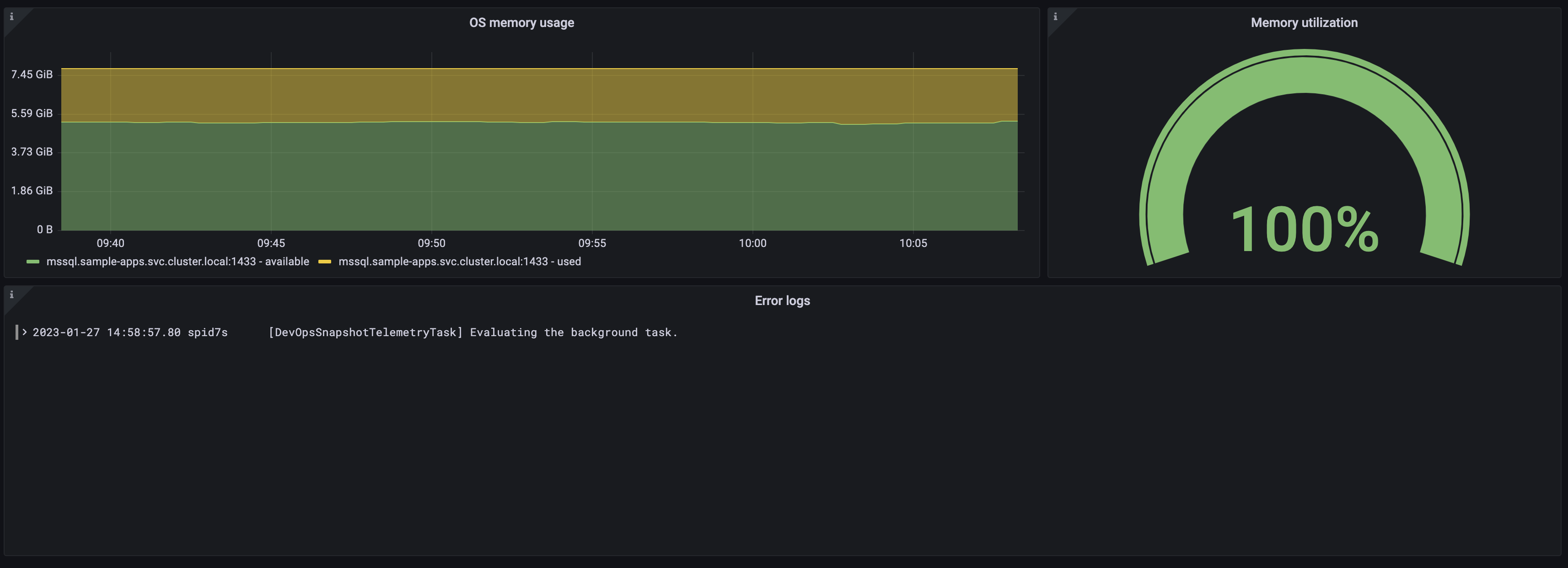 Second screenshot of the overview dashboard