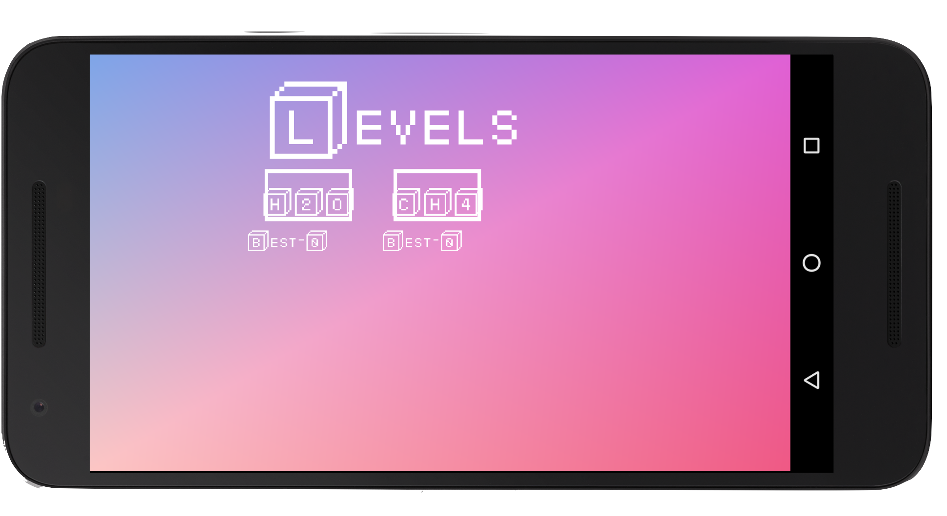 Chemtris Chemistry levels screen on Android