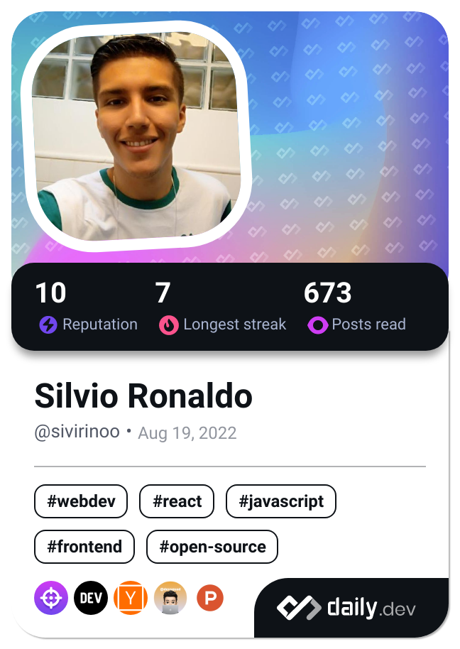 Silvio Ronaldo's Dev Card