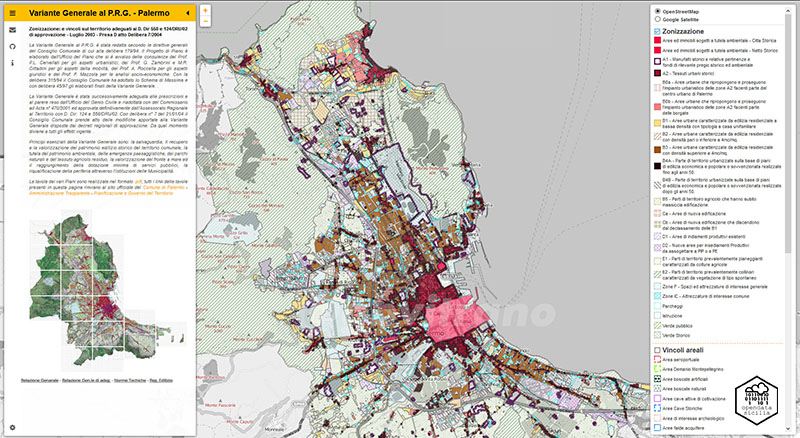 Zonizzazione e vincoli sul territorio della Città di Palermo