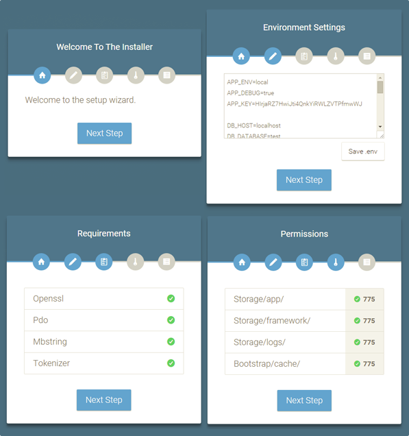 Laravel web installer