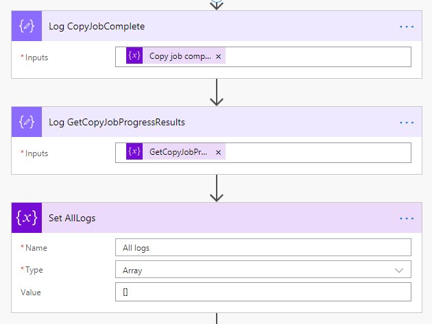 Log CopyJobComplete, Log GetCopyJobProgressResults and Set AllLogs