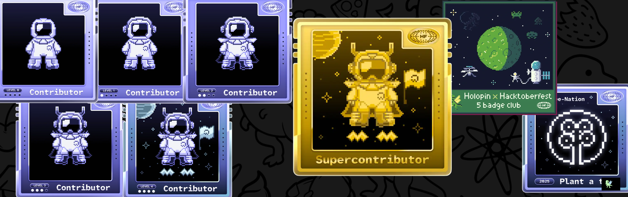 An image of @kanishkacommits's Holopin badges, which is a link to view their full Holopin profile