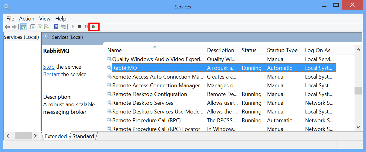 RabbitMQ Windows Service