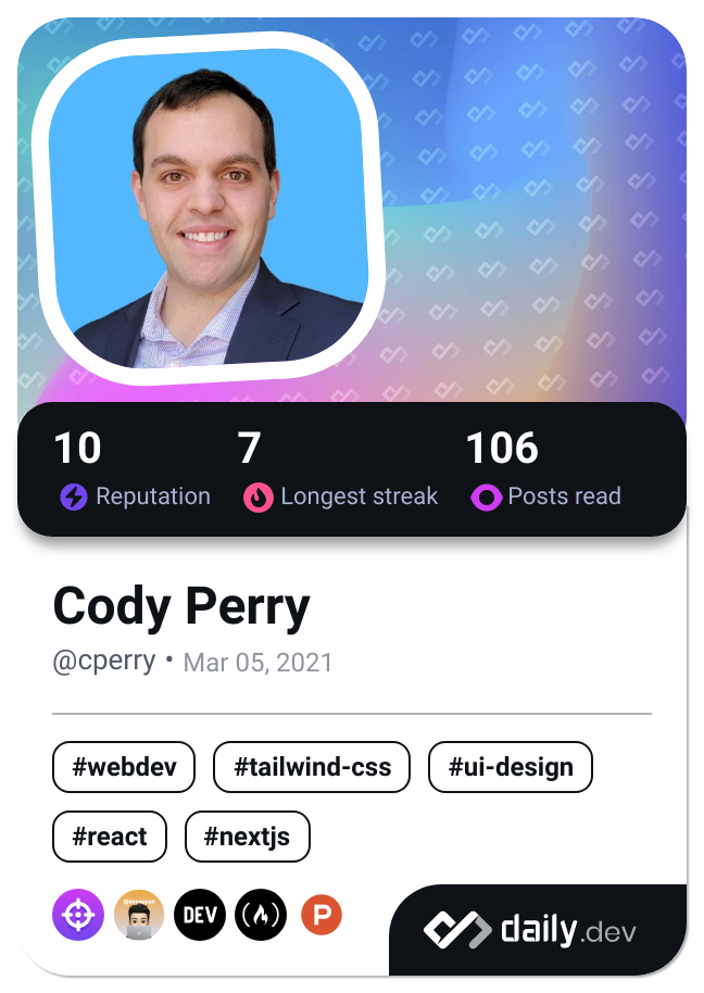 Cody Perry's Dev Card