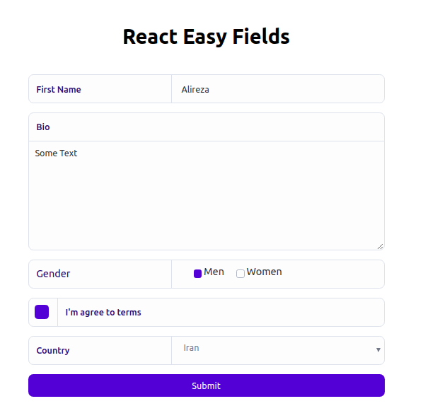 React Easy Fields