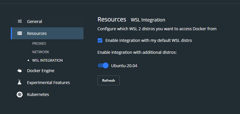 Docker Enable WSL Integration