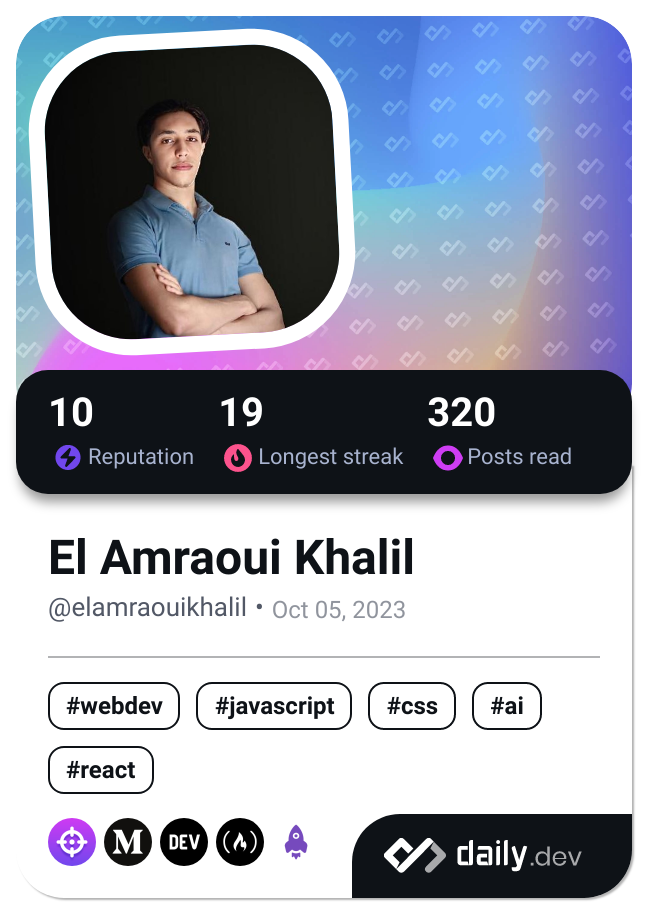 El Amraoui Khalil's Dev Card