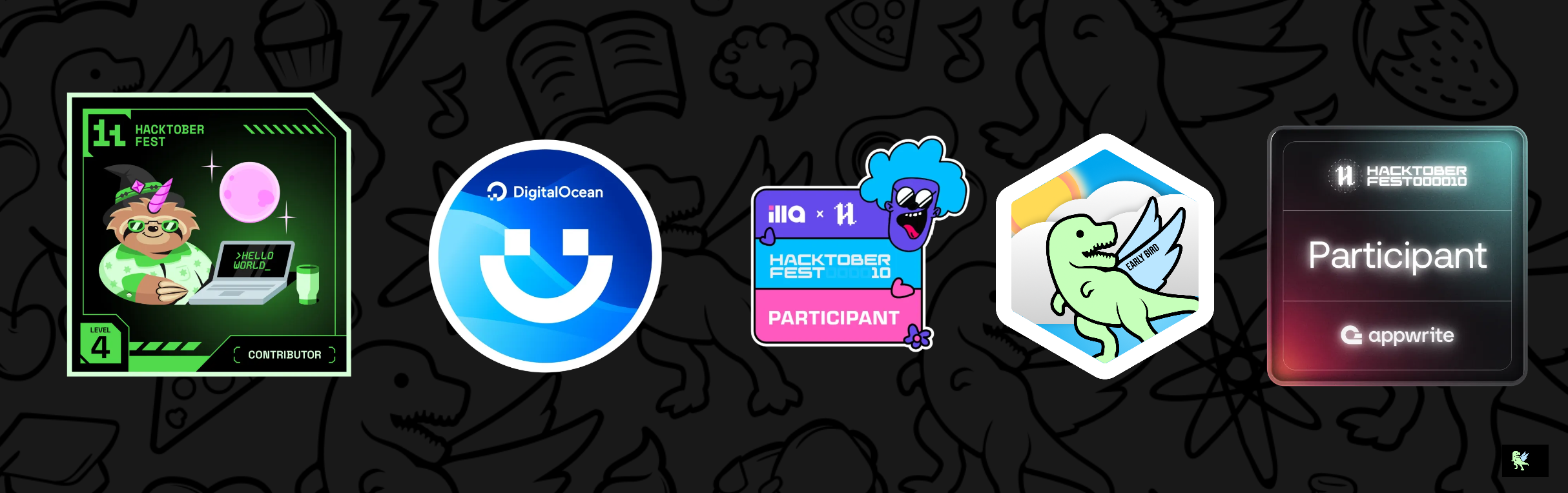 An image of @ionfinisher's Holopin badges, which is a link to view their full Holopin profile