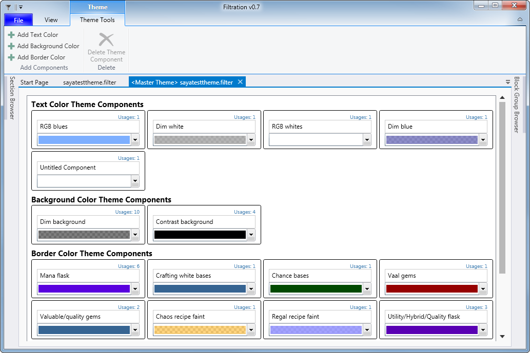 Master Theme in Theme Editor