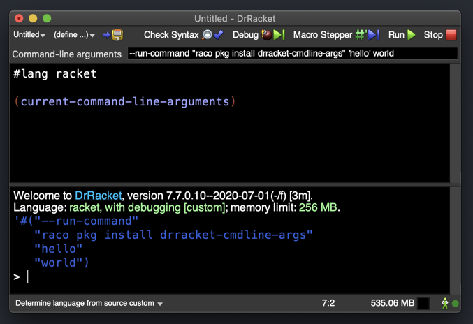 drracket-cmdline-args