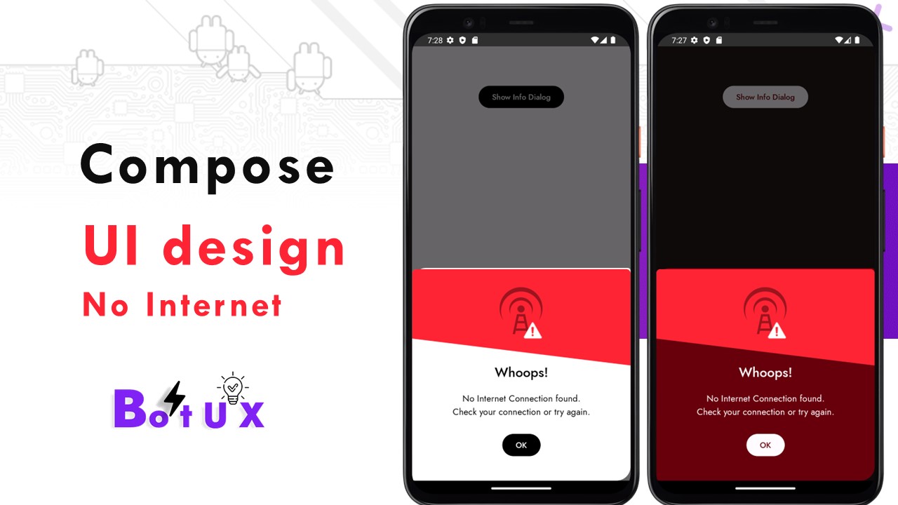 No Internet Connection UI Design - Compose UI UX